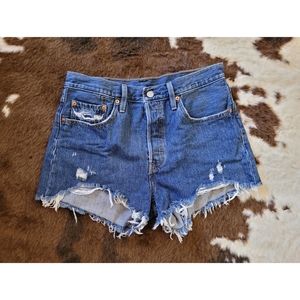 Levis 501 Distressed Shorts